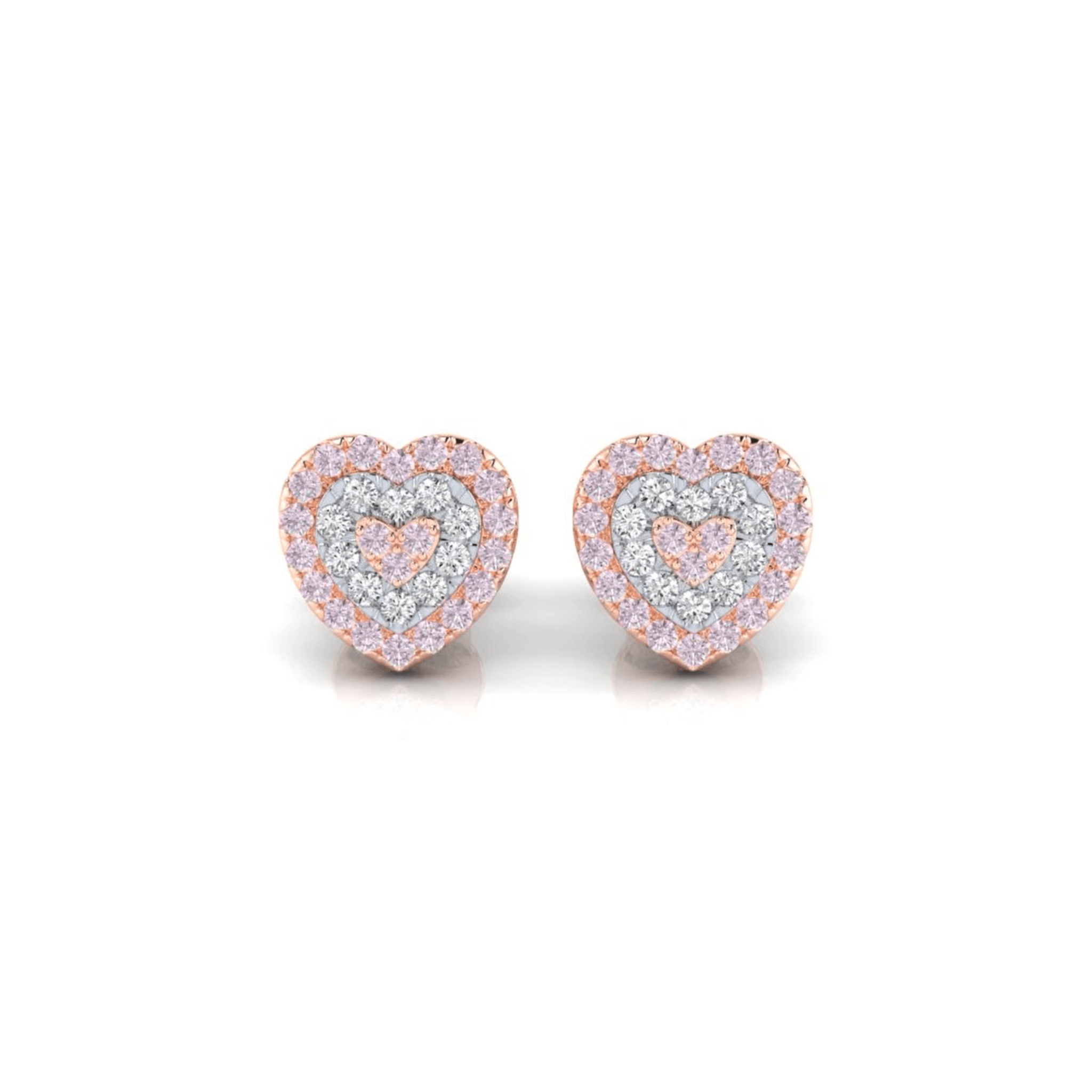 Eminence Pinks Diamond Heart Earrings - Rosendorff Diamond Jewellers